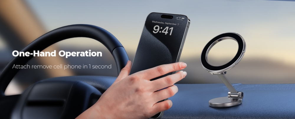 Mobile phone holder magsafe magnetic car dashboard 360 rotation navigation